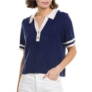 NWT Central Park West Navy Bianca Polo Sweater Shirt
